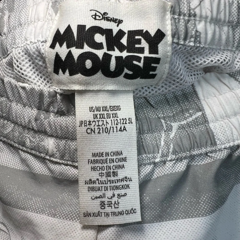 Disney Mickey Mouse Track Pants Gray White 2022 Exclusive Goofy Lined Pocket XXL